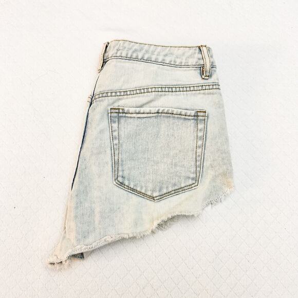 Pacsun High Rise Festival Frayed Shorts Light Denim Wash SZ26 - Picture 5 of 5